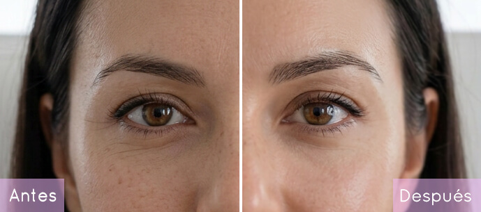 Comparativa antes y después del tratamiento Eye-Light para ojo seco